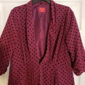 ELLE purple blazer with polka dots. Size xl